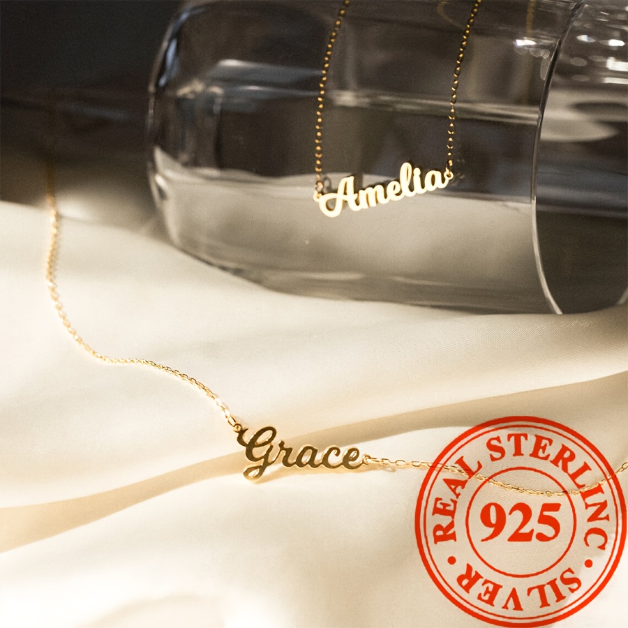 Collar nombre personalizado de plata de ley 925 –