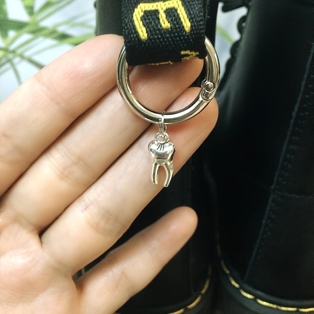 2pcs Silvery Tooth Boot Charms - Add Some Fun to Your Boots,Temu