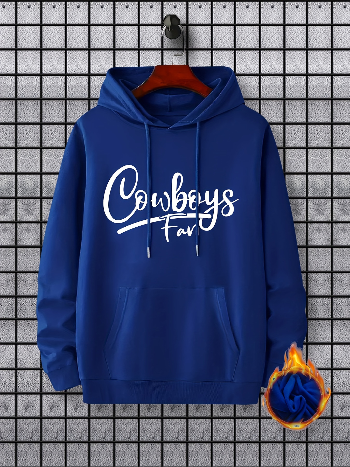 Vintage Dallas Cowboys Hoodie Sweatshirt Mens Large White/Blue Kangaroo  Pocket