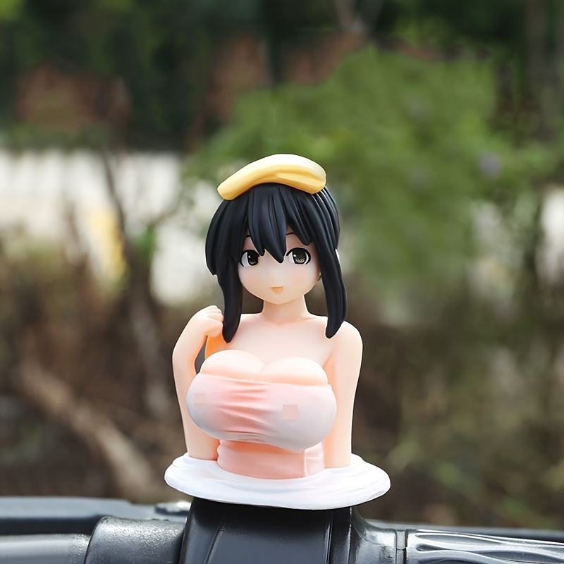 Kanako Chest Shaking Ornaments, Shaking Chest Car Decorations Doll, Kawaii  Anime Action Figure Doll for Room Car Decor Ornaments. (3)