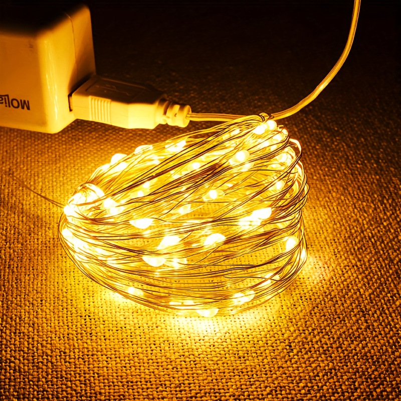 1 Paquet De Guirlandes Lumineuses LED En Fil De Cuivre De 5/10M, Alimentées  Par USB