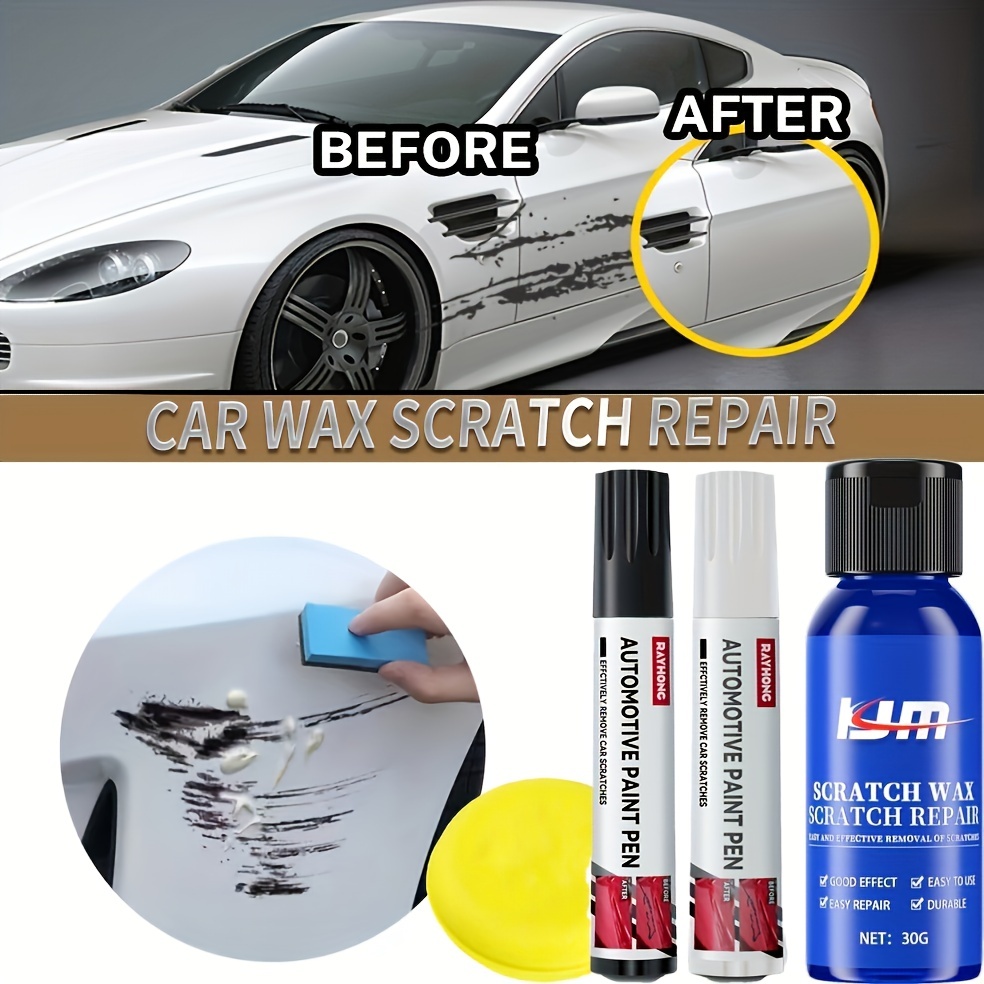 Car Wax Scratch Repair Kit - Scratch Pen & Sponge - Anti Scratch Care