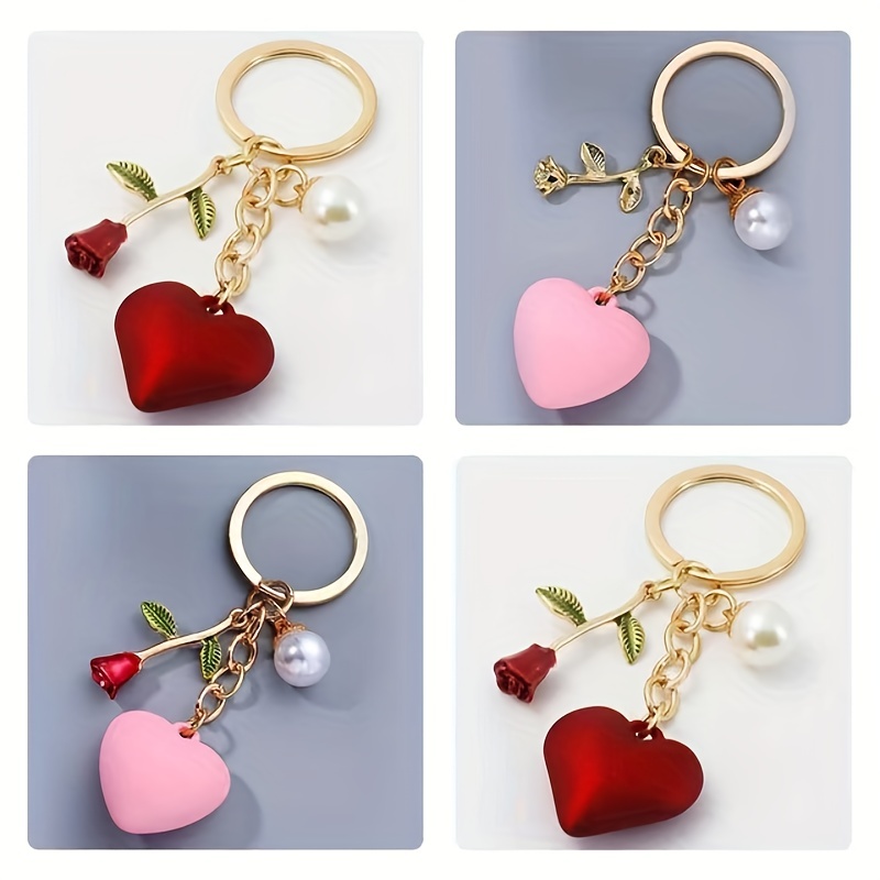 Cute Love Heart Couple Keychain Enamel Letter Mr Mrs Heart Key