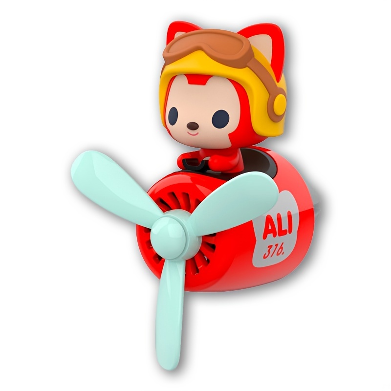 Cute Fox Pilot Car Air Freshener Anime Figures Car Scents - Temu