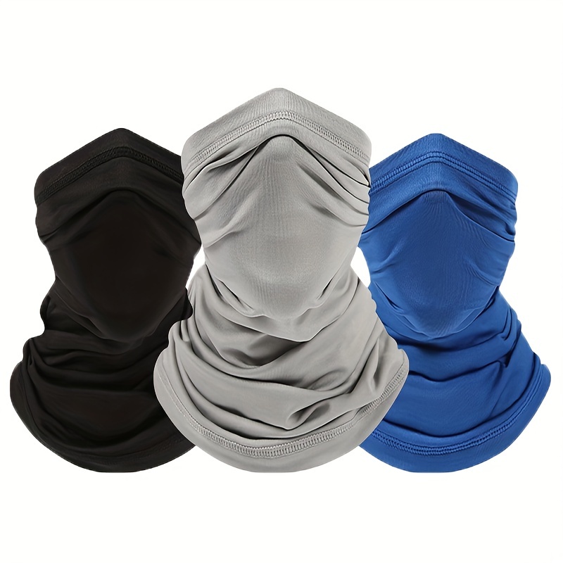 Ice Viscose Sunscreen Neck Cover Solid Color Breathable Warm Neck Gaiter, Neck Warmer Bandana Face Mask for Sports,Temu