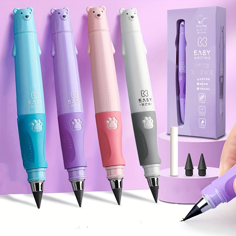 4pcs Automatic Pencils: Get Ready for School with 0.5/0.7 Student  Mechanical Pencils!