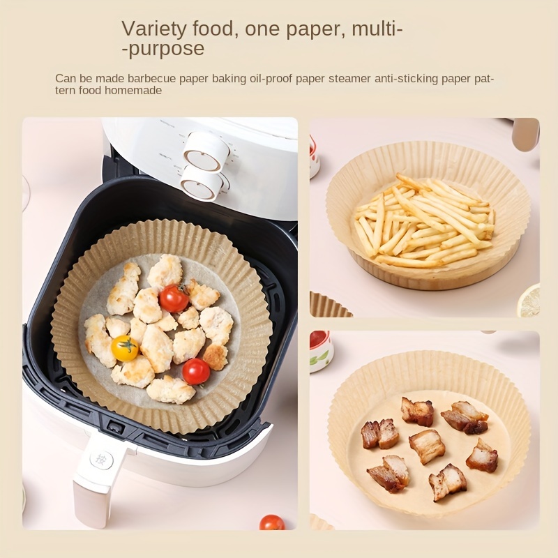 50/100Pcs Air Fryer Disposable Paper Air Fryer Accessories Square Round  Oil-proof Liner Non-Stick Mat for Kitchen Oven Baking - AliExpress