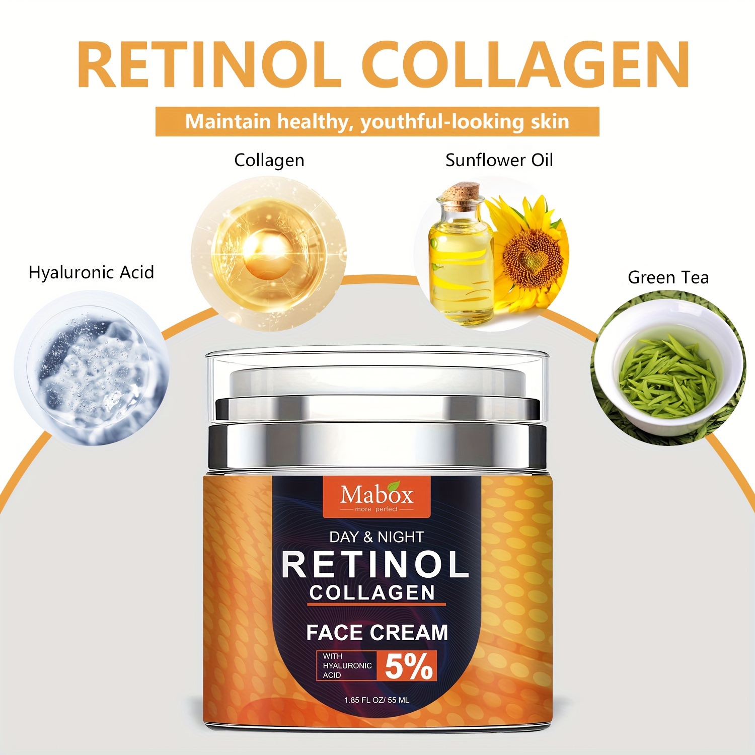 Collagen And Retinol Cream Stay Young Face Cream With Hyaluronic Acid