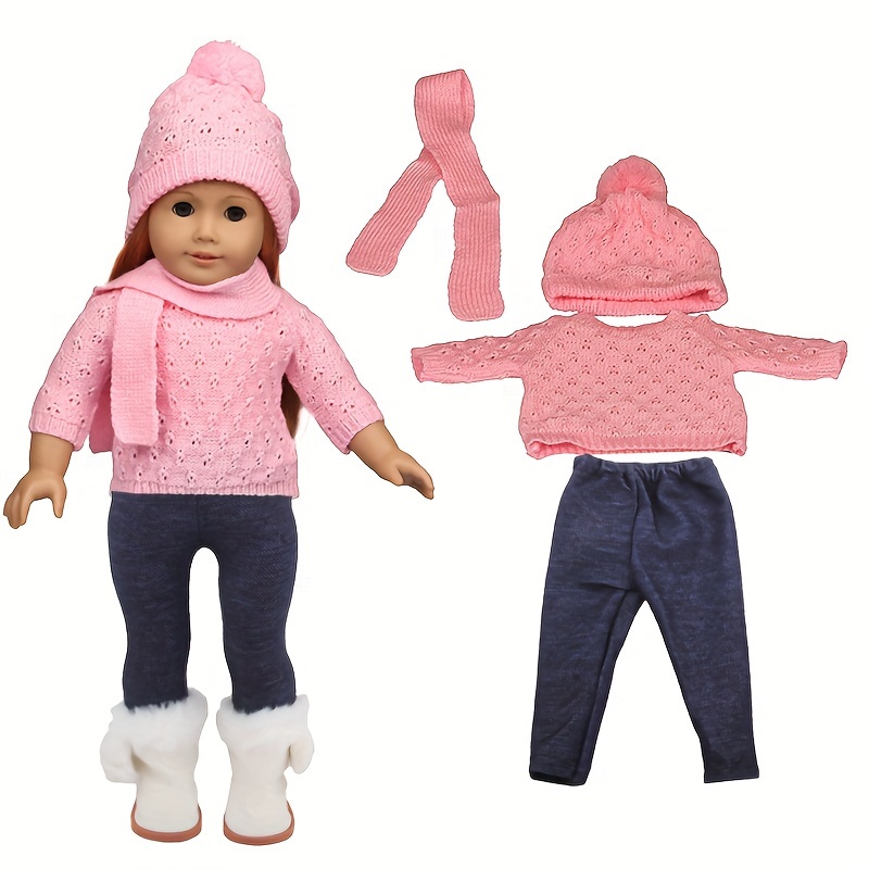 Doll Clothes Doll Sweater + Pants + Hat Doll Shoes Included - Temu