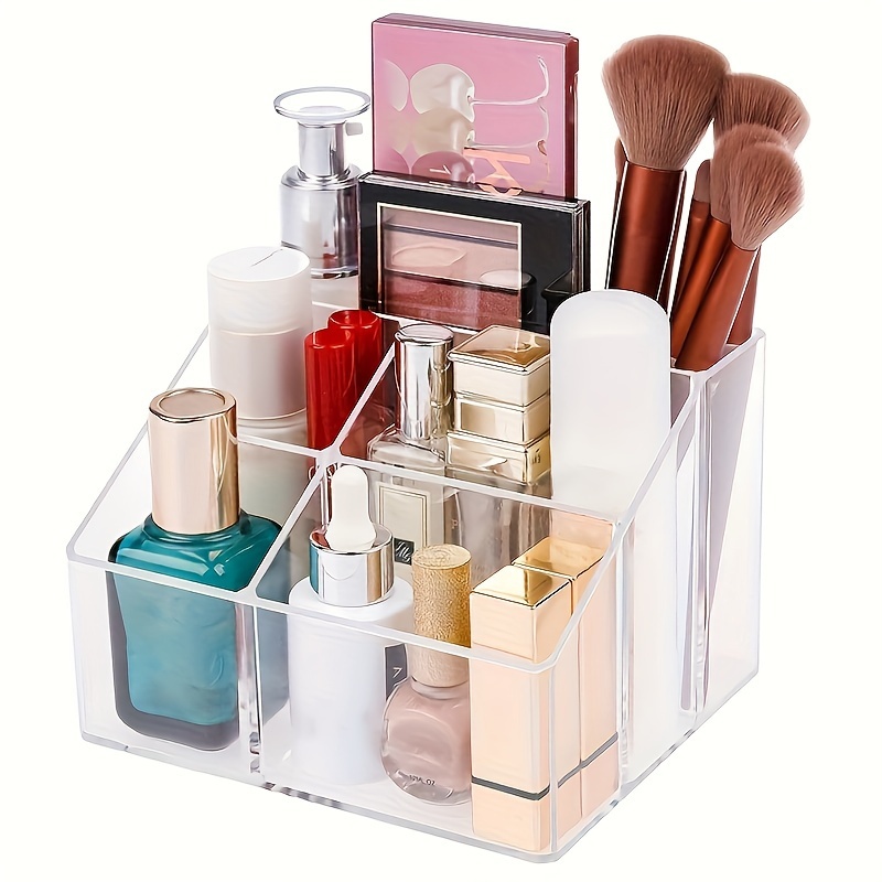 Acrylic Makeup Brush Holder and Organizer - Display Case for Cosmetics,  Jewelry, and Hair Accessories - Eyebrow Pencil, Lip Gloss, and Finishing  Box 