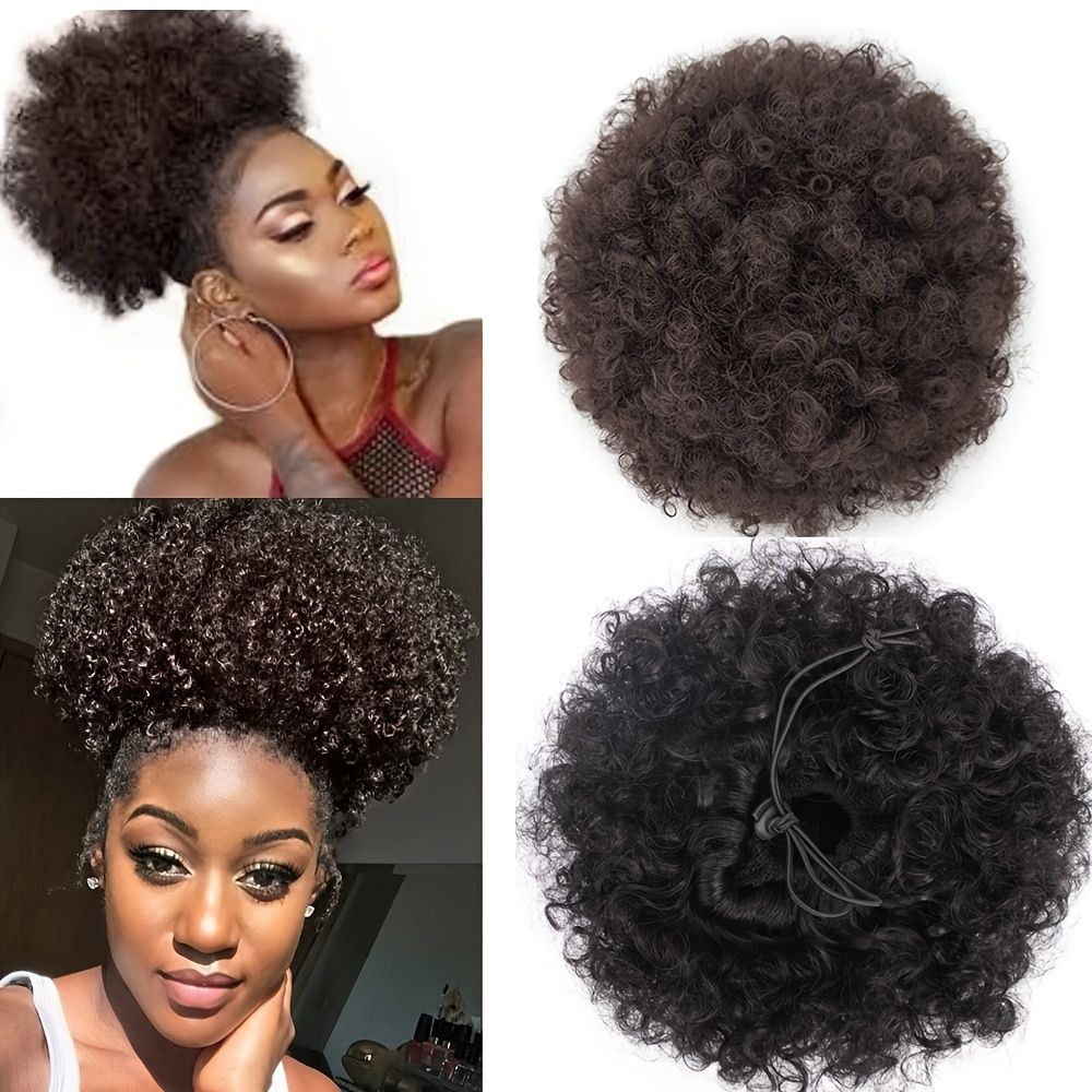 Afro Puff Ponytail Bun Kinky Curly Bun Hair Synthetic Short Extensions  Hairpieces For Women Hair Extension Accessories | Free Shipping For New  Users | Temu