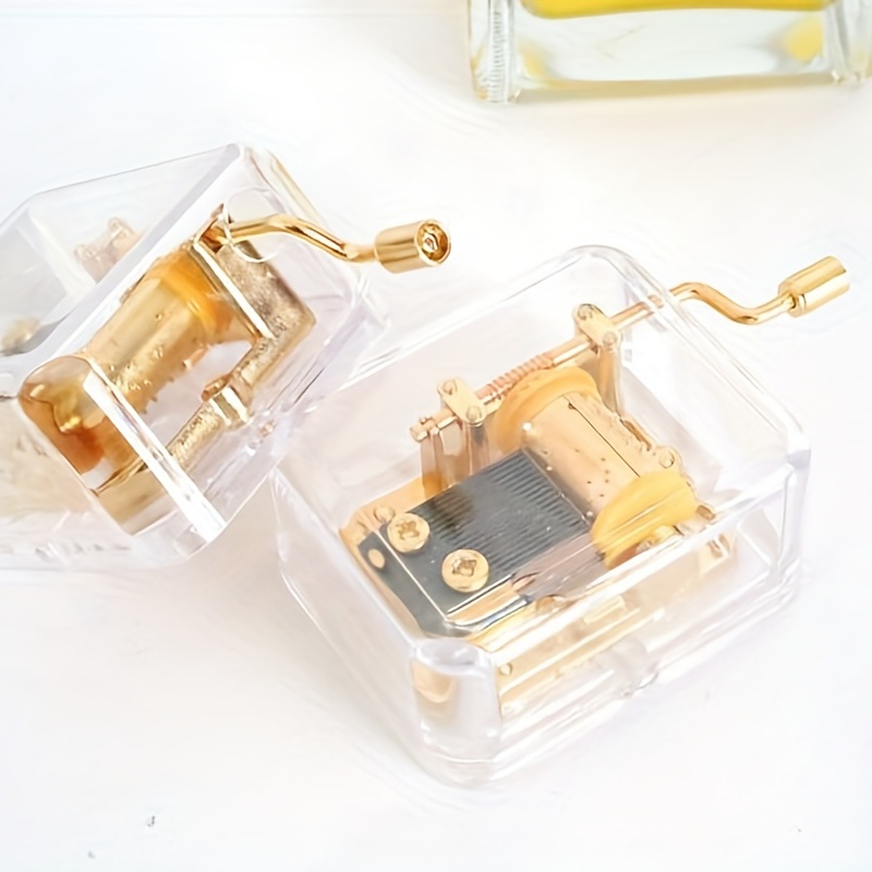 Hand cranked Acrylic Transparent Music Box Children's Hand - Temu