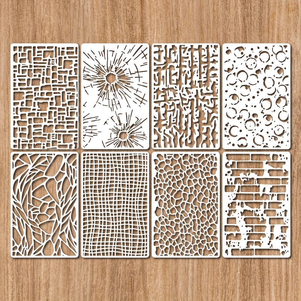 Abstract Texture Stencils For Painting Reusable Diy Stencils - Temu