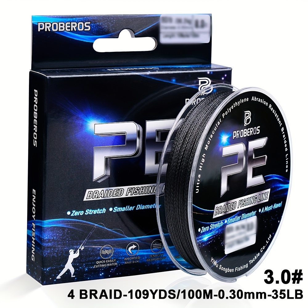 Shop Proberos 4 Strands Fishing Line 100m Pe Braided Lines 10lb