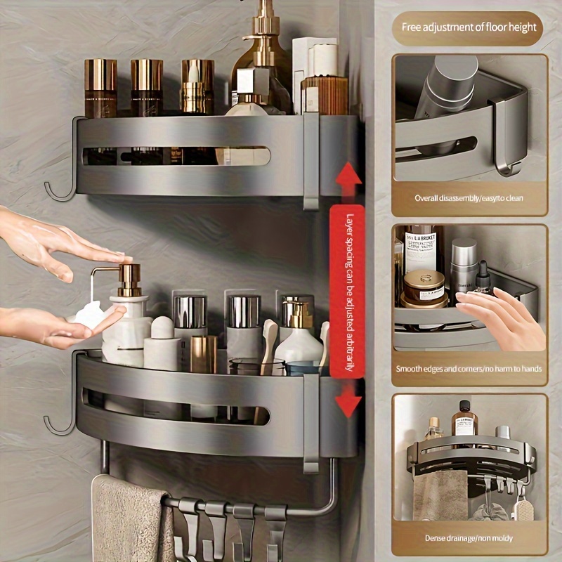 Triangle Wall Mounted Shower Caddy Rack For Bathroom And - Temu