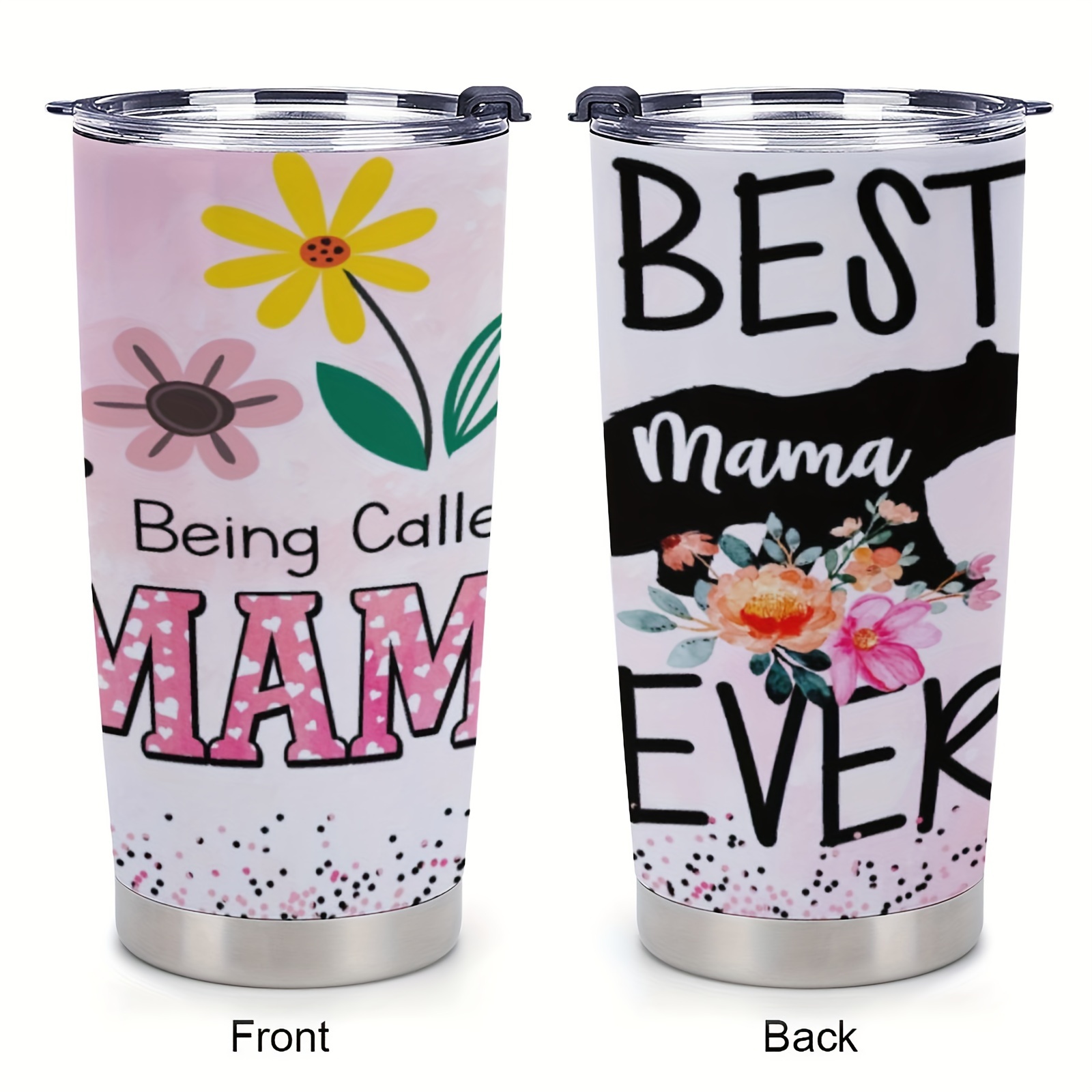 Best Mom Cup Stainless Steel Tumbler, Best Mom Print Double Wall Vacuum  Insulated Travel Mug, Gifts For Parents, Relatives And Friends - Temu