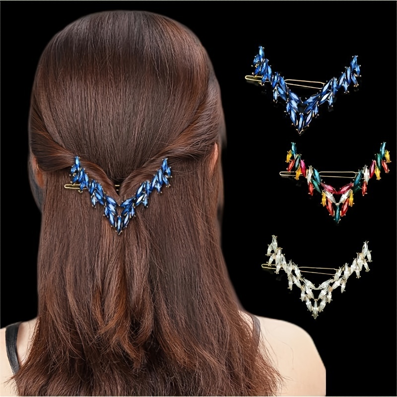 6PCS Hair Barrette Rhinestone Hair Clip Decorative Hair Side Clip Hair Pins  Hair Accessories for Women Girls