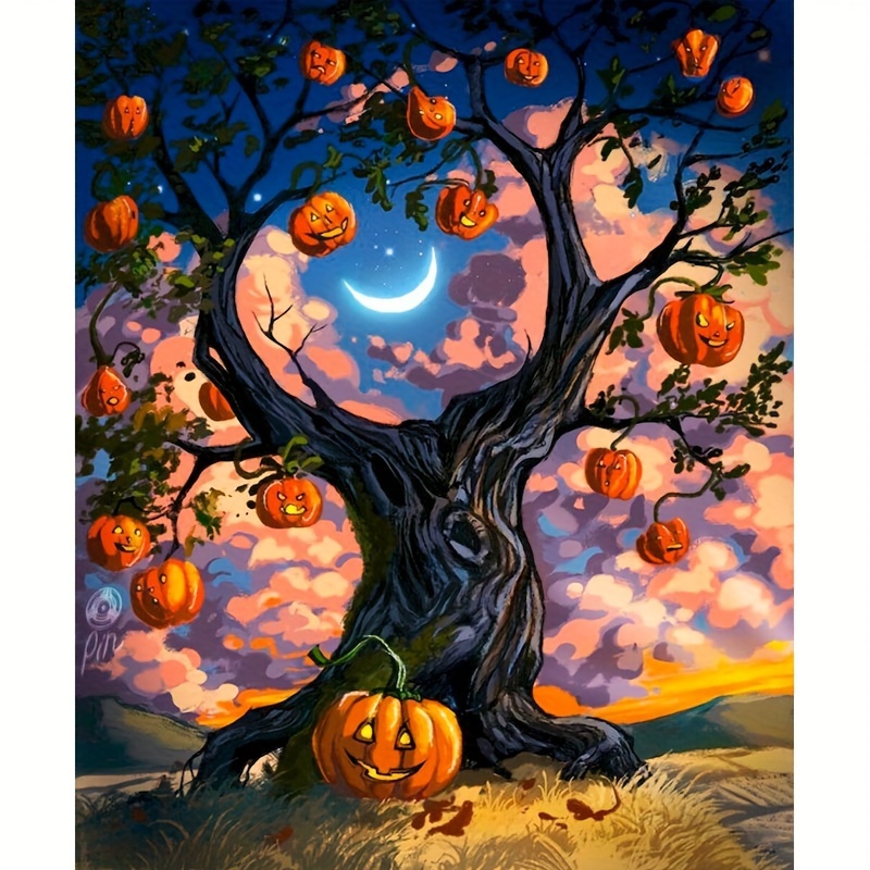 Halloween Paint by Numbers for Adults, Horror Large Paint by Number Kits  for Beginner, Color Oil Painting Acrylic on Canvas Paints Without Frame  Gifts