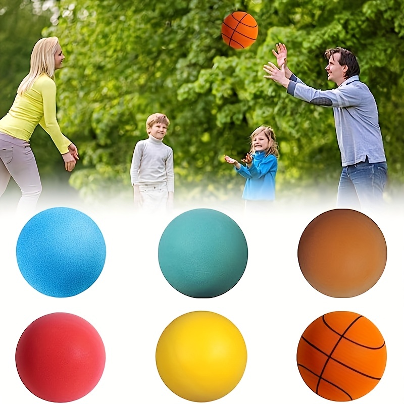 Foviza Bola de basquete silenciosa para ambientes internos com bolso de  rede 2023 bola de treinamento de espuma sem revestimento de alta densidade  para atividades internas de bebês