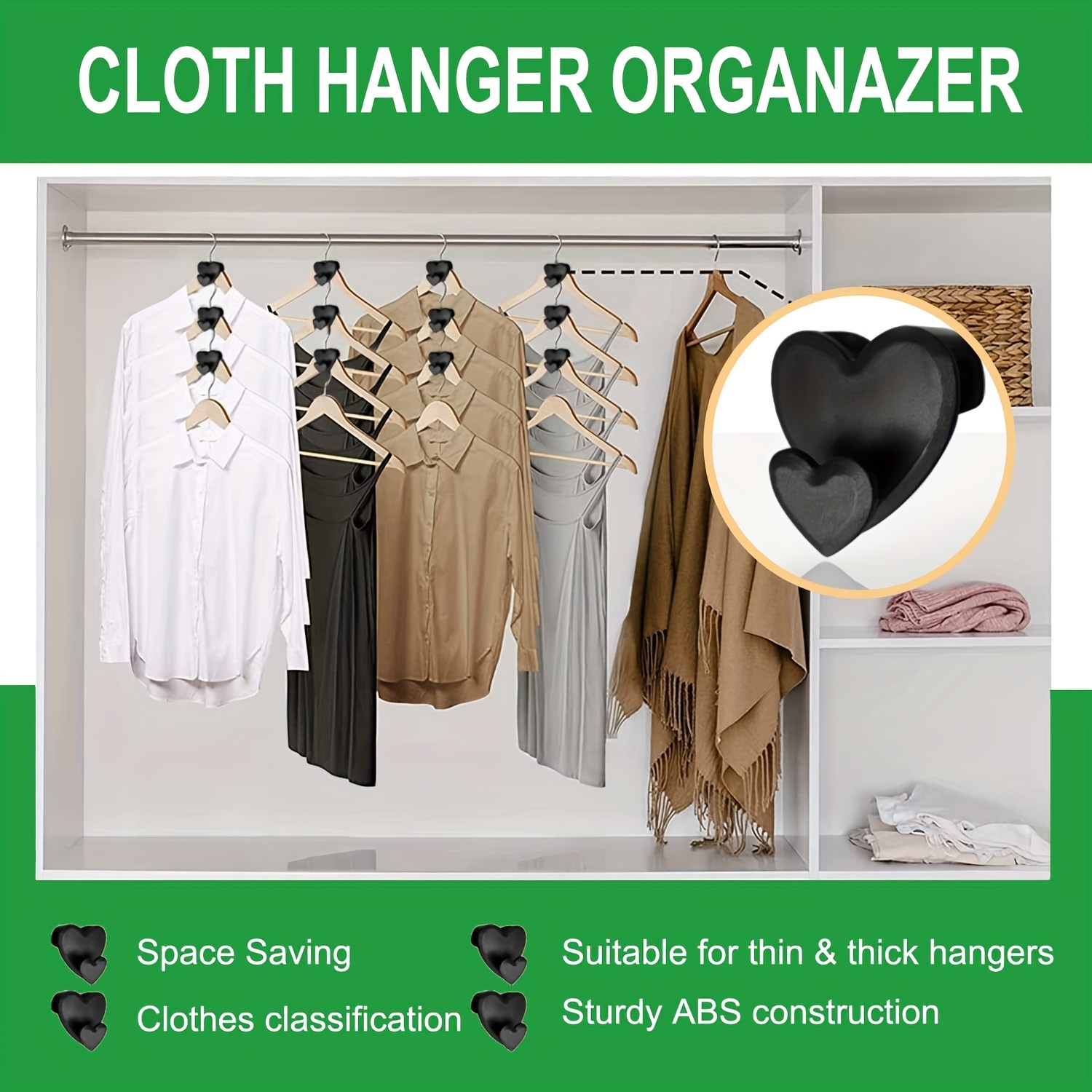 18pcs Triangle Shaped Hook Connectors For Stackable Hangers In Closet To  Maximize Space, Suitable For All Hangers