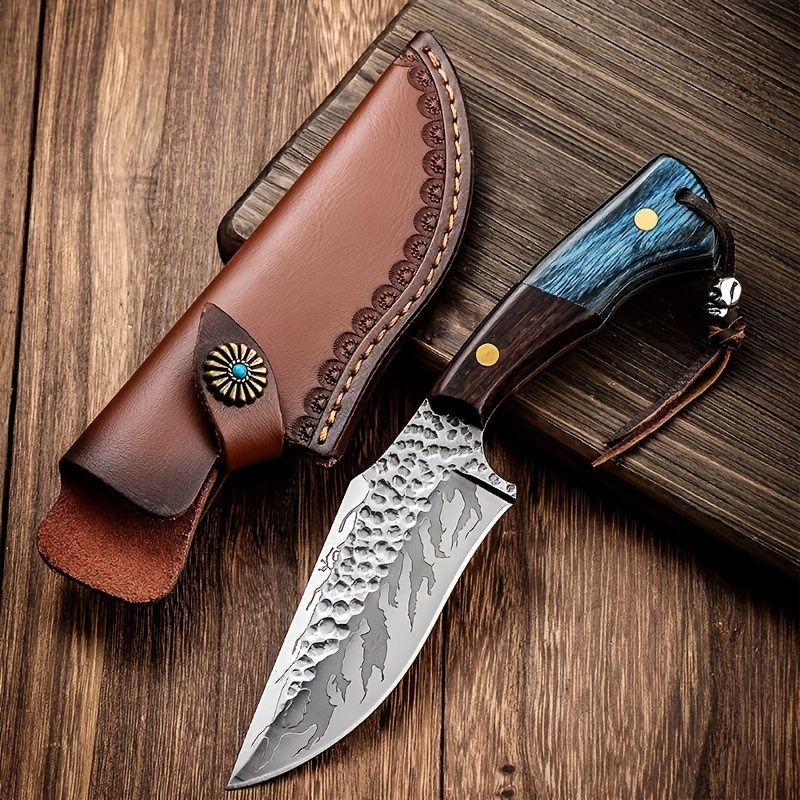 Blue Damascus Knife - Temu