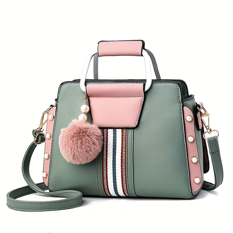 

New Shoulder Bag, Satchel Bag Pom Pom Decor