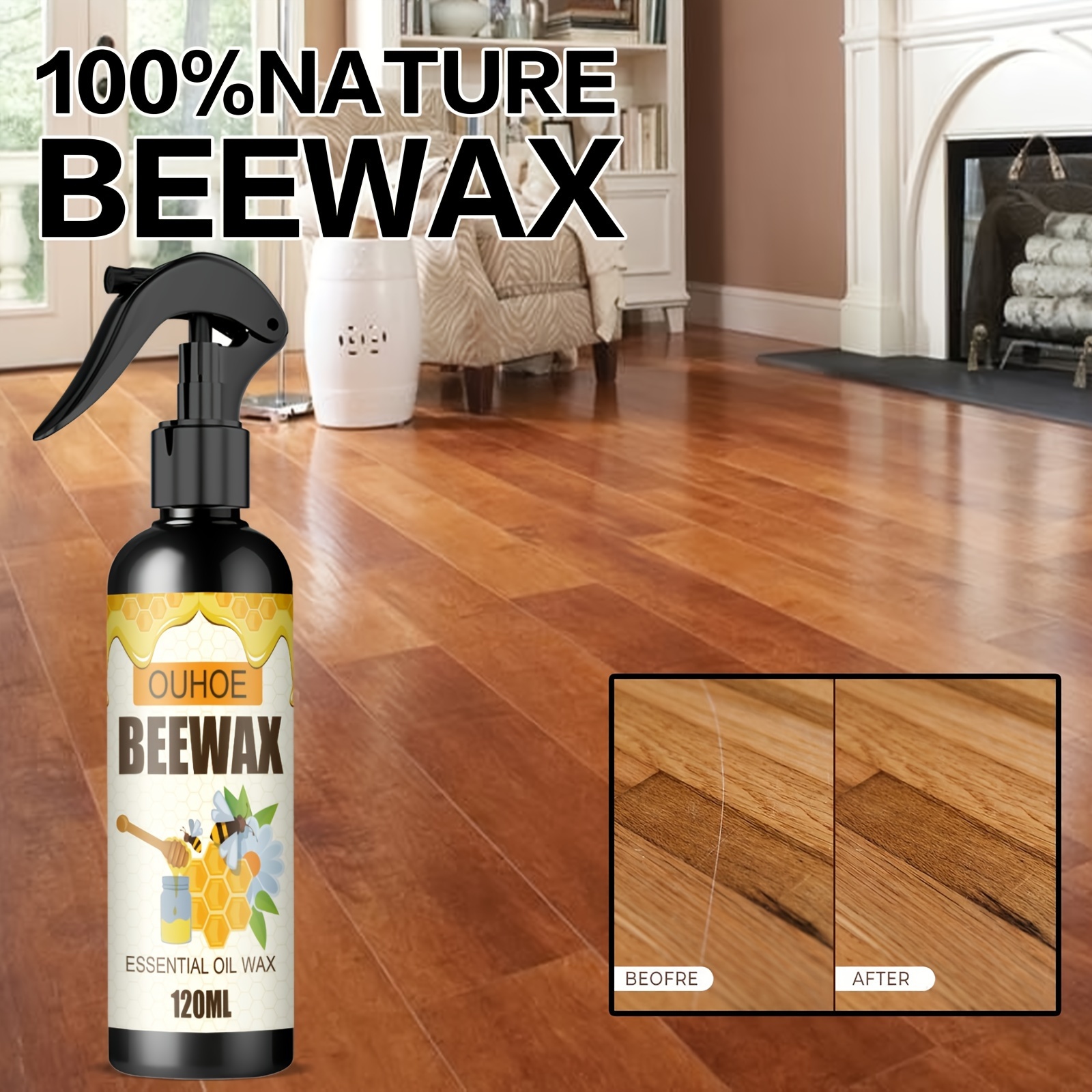 Solid Organic Natural Pure Bee-wax Wood Wax Polisher Waterproof