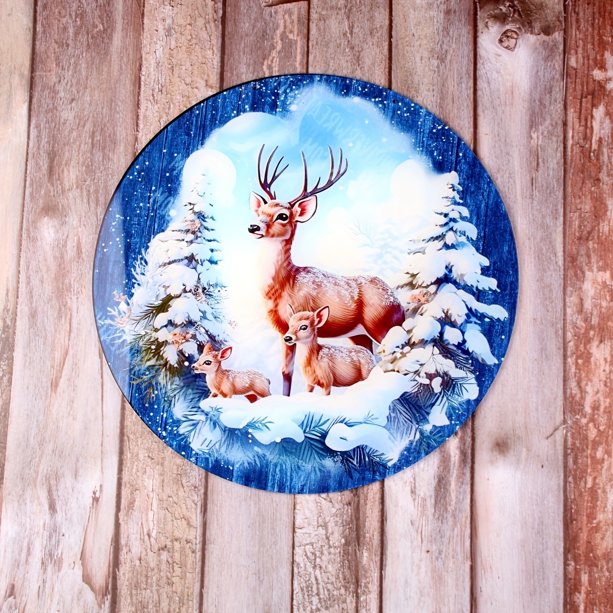 1pc Wreath Sign Wall Decor, Christmas Lovely Elk, Snowman, Snow, Car Charm  Home Decor, Christmas Tree Hanging Pendant Decoration, Pet Memorial Accesso
