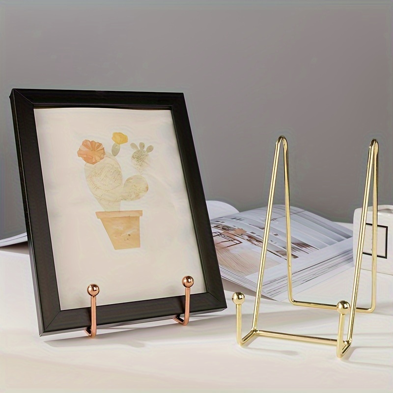 HOMSFOU 4 Pcs Photo Frame Display Stand Decorative Photo Holder Stand  Stands Book Easels for Display Easel Display Stand Placecards Easels Plate  Holder Stand Dish Holder Iron Flat Blush : : Home