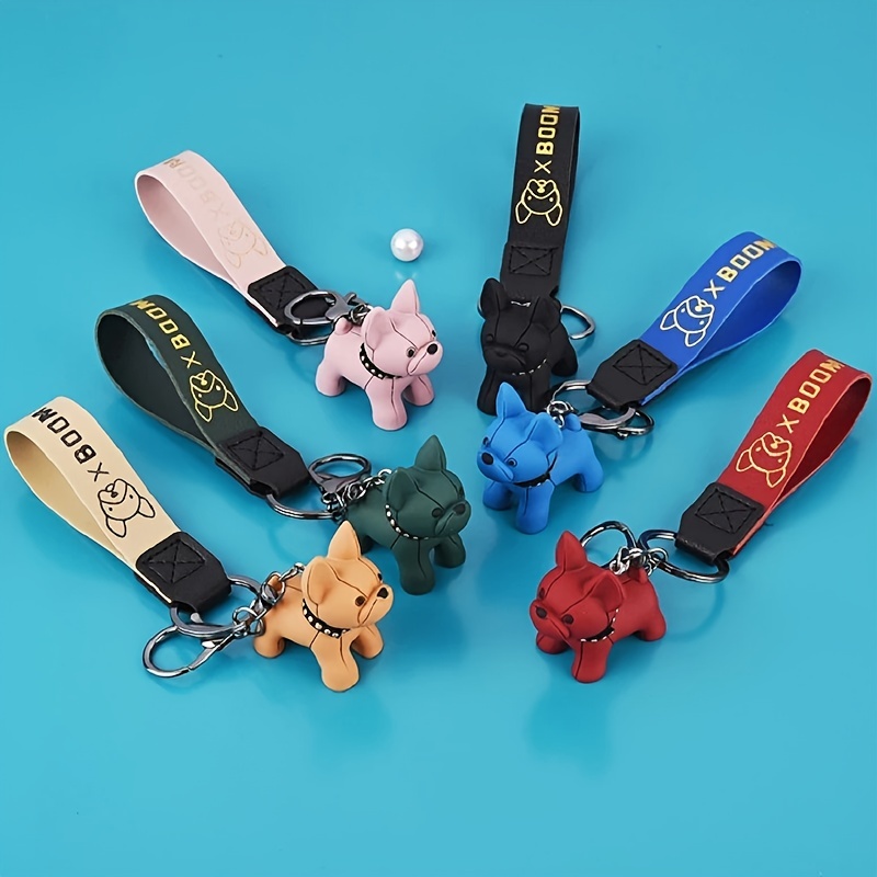New Colors Available! French Bulldog Leather Keychain