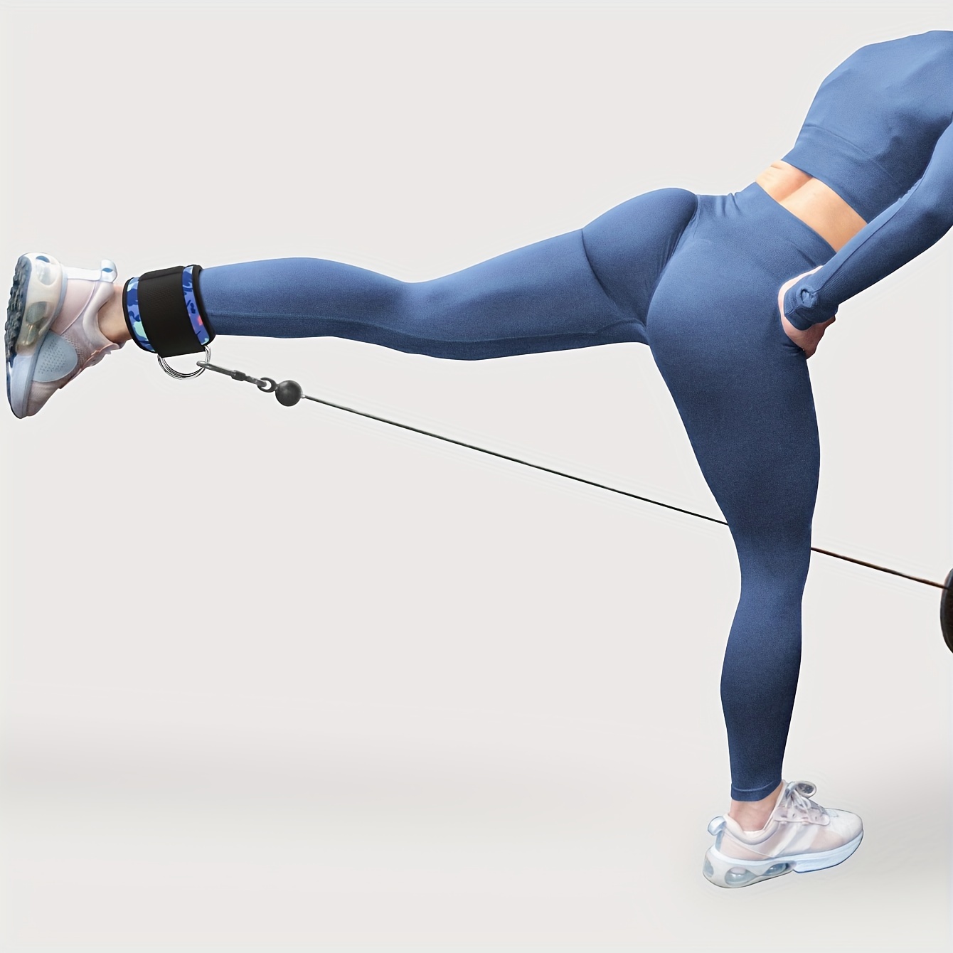 [1pc Neoprene Ankle Cuff Support] 1pc SKDK Adjustable Neoprene Ankle Cuff Support - Synthetic Rubber Ankle Brace for Weightlifting, Fitness & Workout Leg Extension - Universal Fit