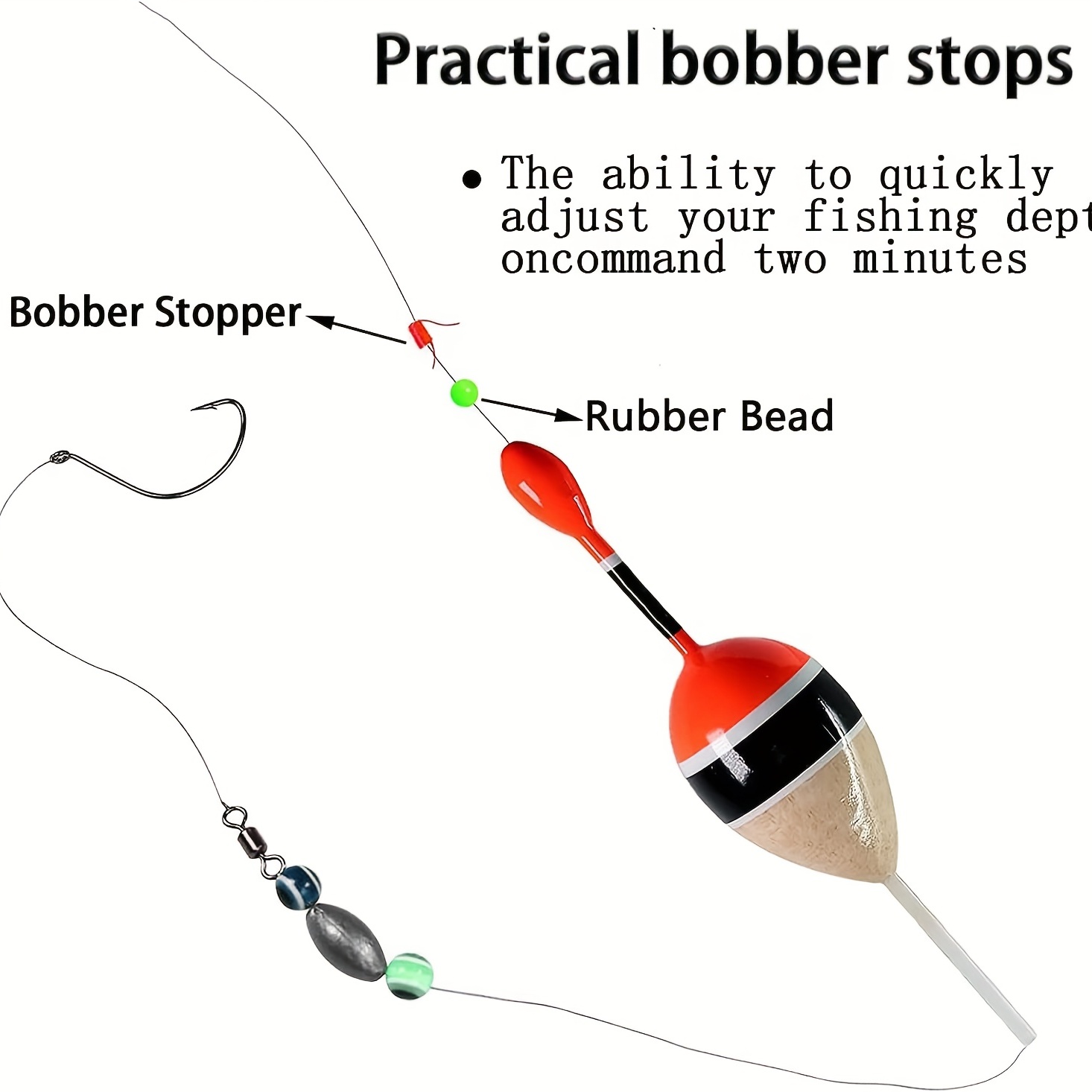 Glow in dark Fishing Bobber Stops String Knots Beads Improve