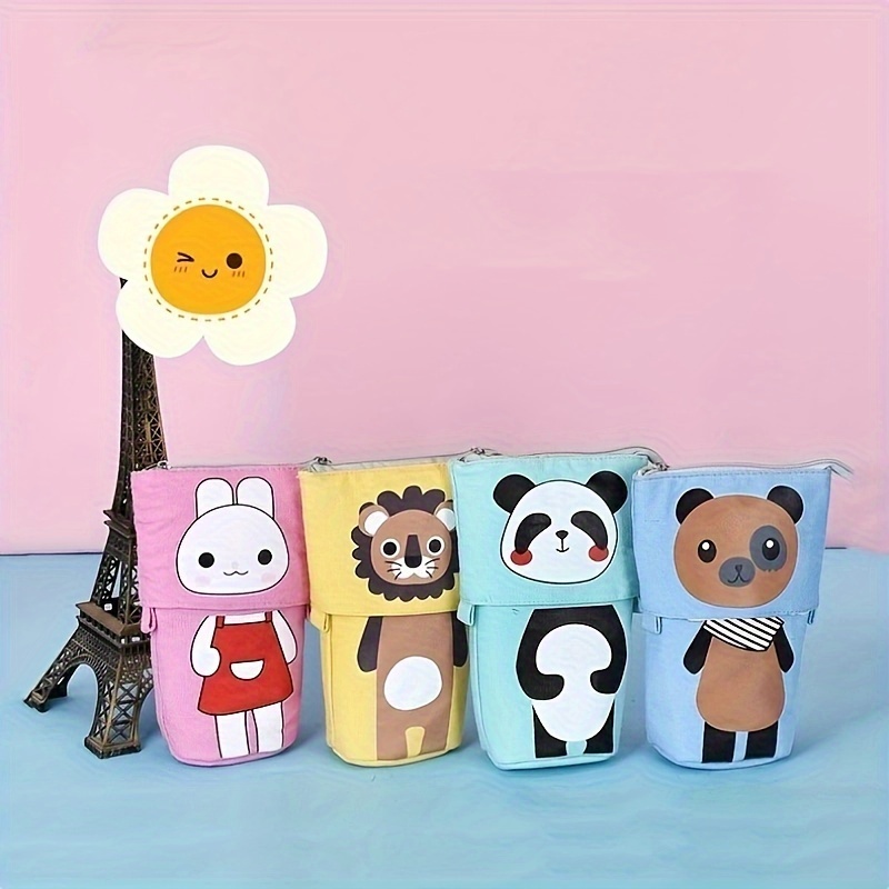Cute Pencil Case Standing Pen Holder Telescopic Makeup Pouch Pop Up  Cosmetics Bag Stationery Office Organizer Box for Girls Students Women  Adults