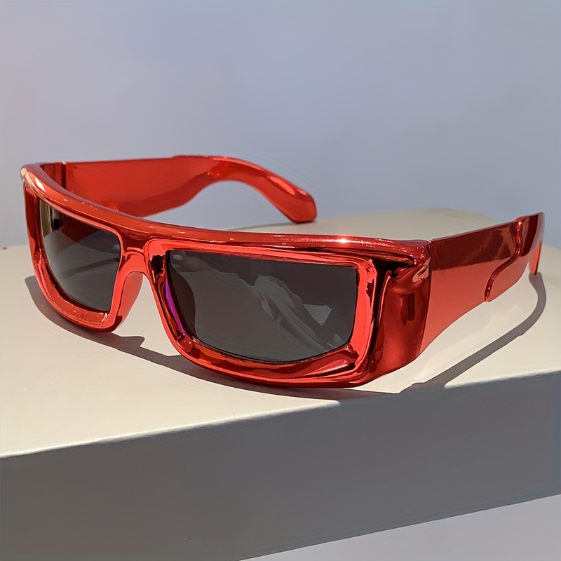 Futuristic Wrap Around Sunglasses for Women Men Cyberpunk Mirrored Decorative Shades Props for Rave Party Beach Travel,Temu