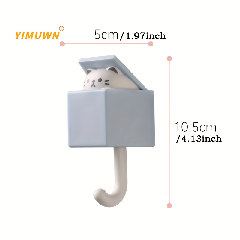 Stainless Steel Hooks Self adhesive Creative Cat Decorative - Temu