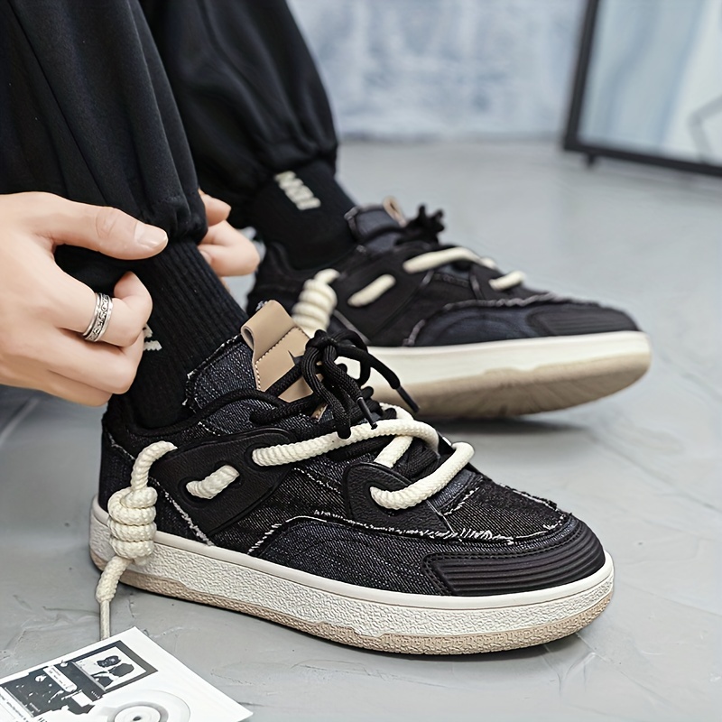 Men's Skate Shoes With Good Grip, Breathable Lace-up Sneakers, Men's  Footwear