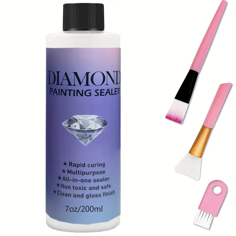 4pcs/60ml/120ml Diamond Painting Sealant Set With 3 Brushes, Diamond Art  Sealant Glue, Adult Diy Diamond Painting Tool To Fix And Enhance The  Appearance Of Finished Painting