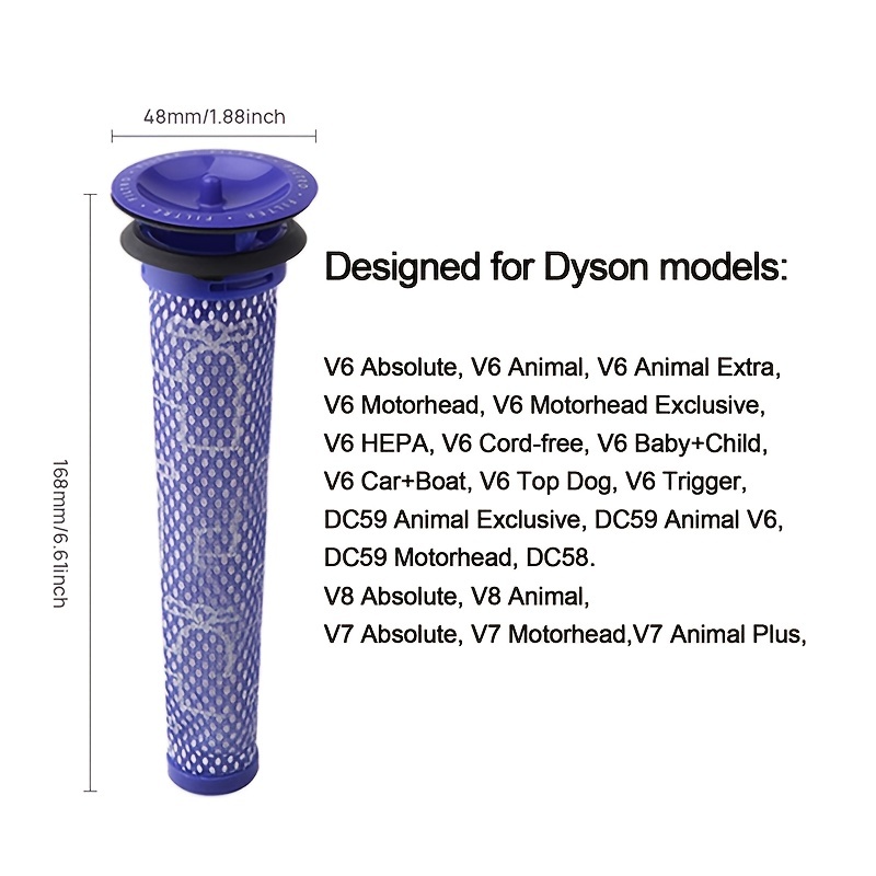 7 Pack Dyson Vacuum Filter Replacements - DC62 DC61 DC59 DC58
