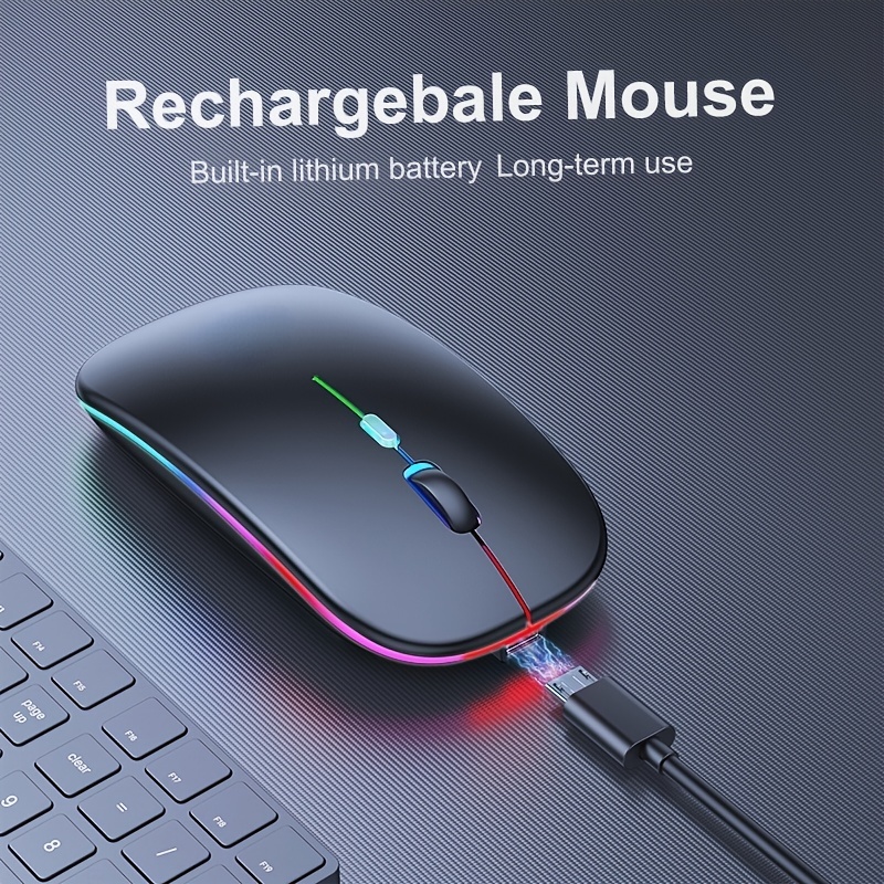 Ratón inalámbrico de la computadora Mouse Bluetooth PC silenciosa Mause  recargable ergonómico ratón USB de 2,4 Ghz ratón óptico para PC portátil