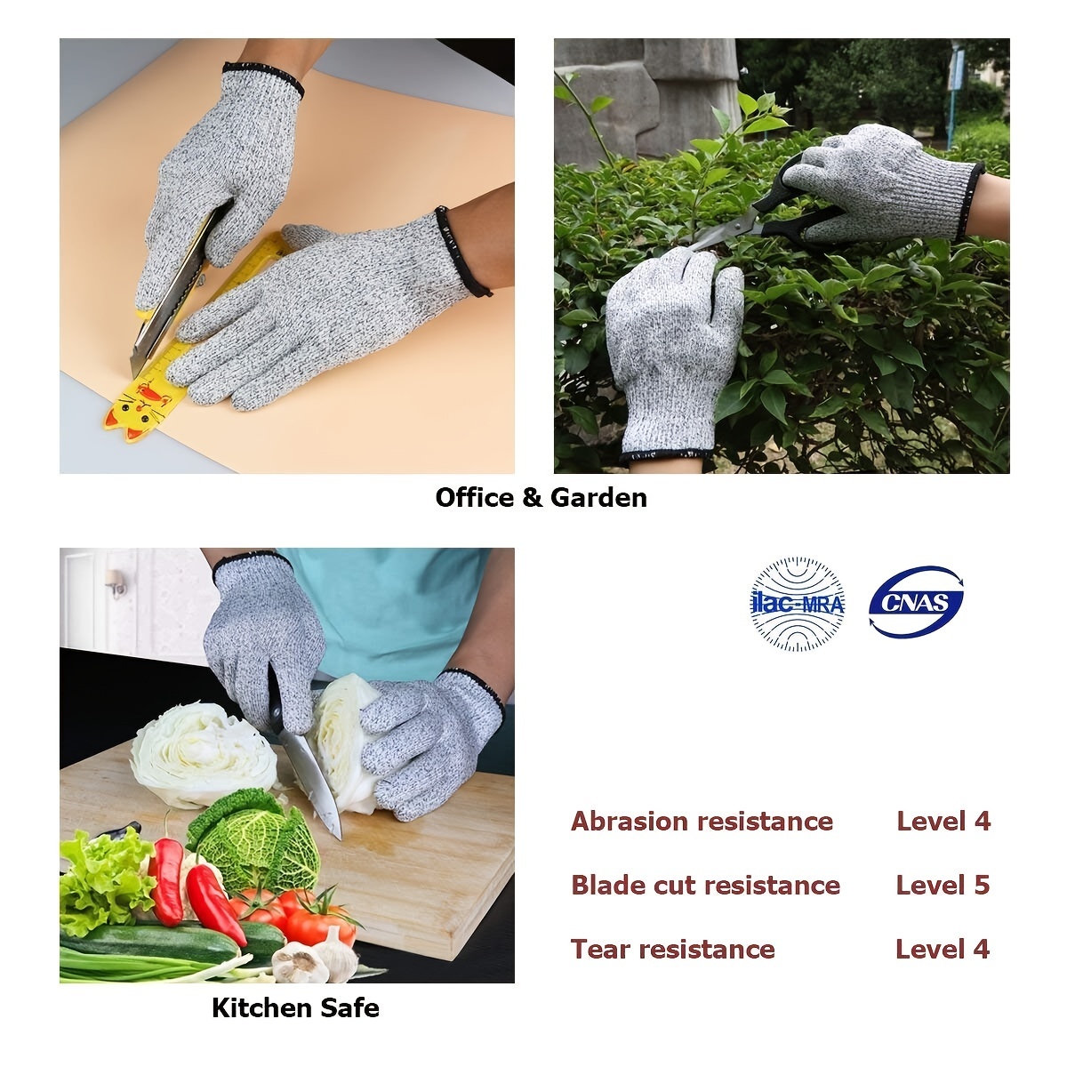 Cut Resistant Gloves, High Performance Level 5 Protection, Food Grade, –  TEKAMON