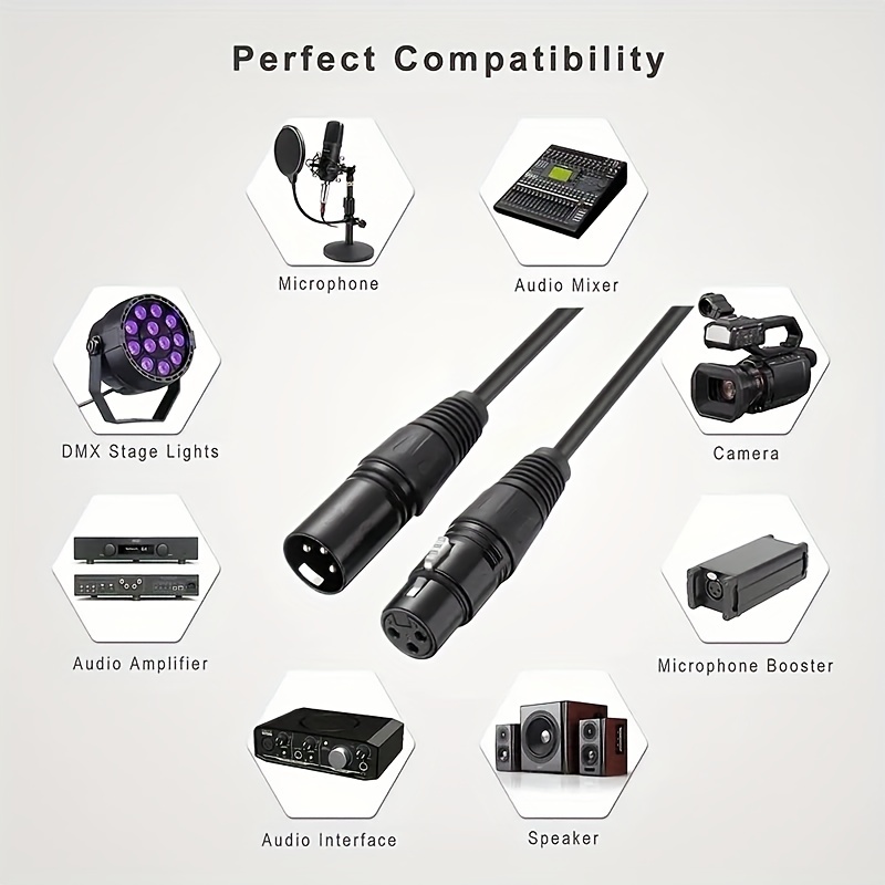 Xlr To Xlr Snake Cord Xlr Microphone Cable Xlr Male To - Temu