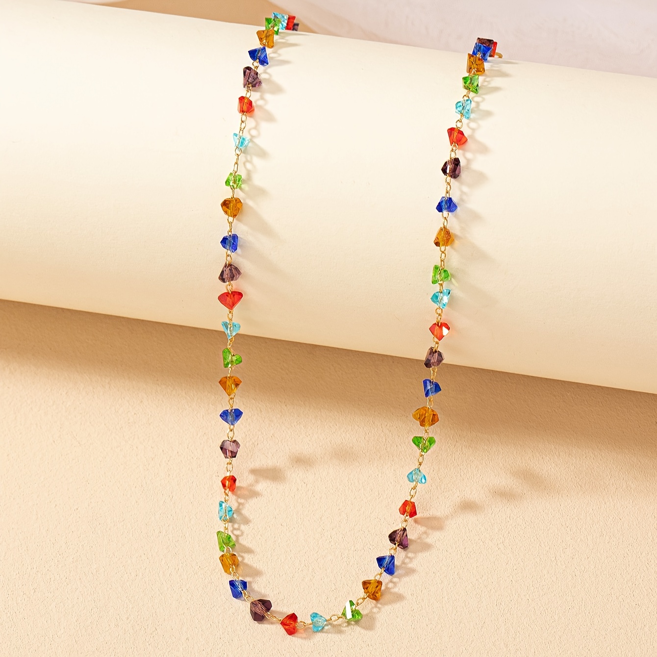 colorful beaded decor clavicle chain boho vintage necklace for women for daily holiday decoration details 1
