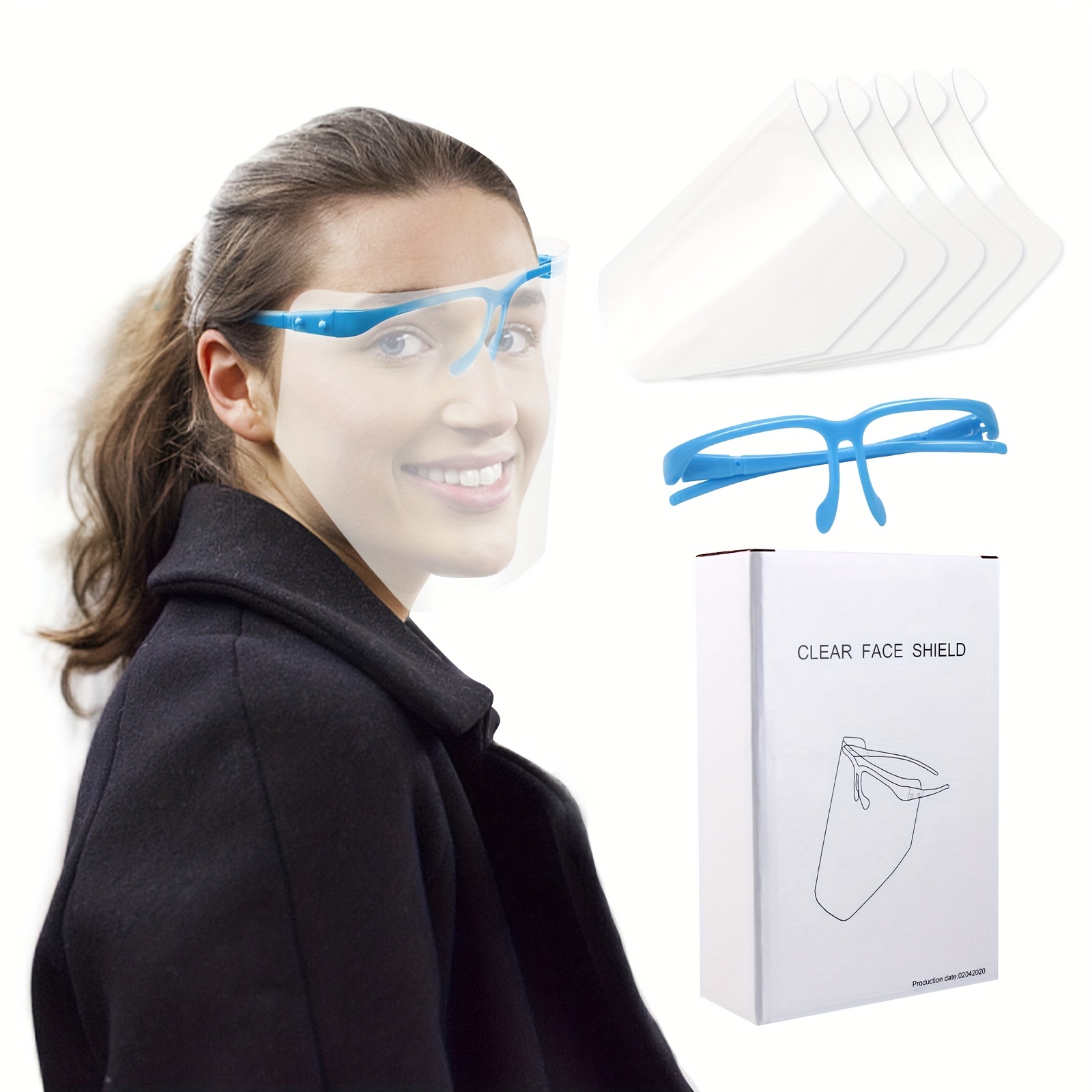5Pcs Clear Mouth Face Mask Shield Plastic Reusable Clear Cover Transparent