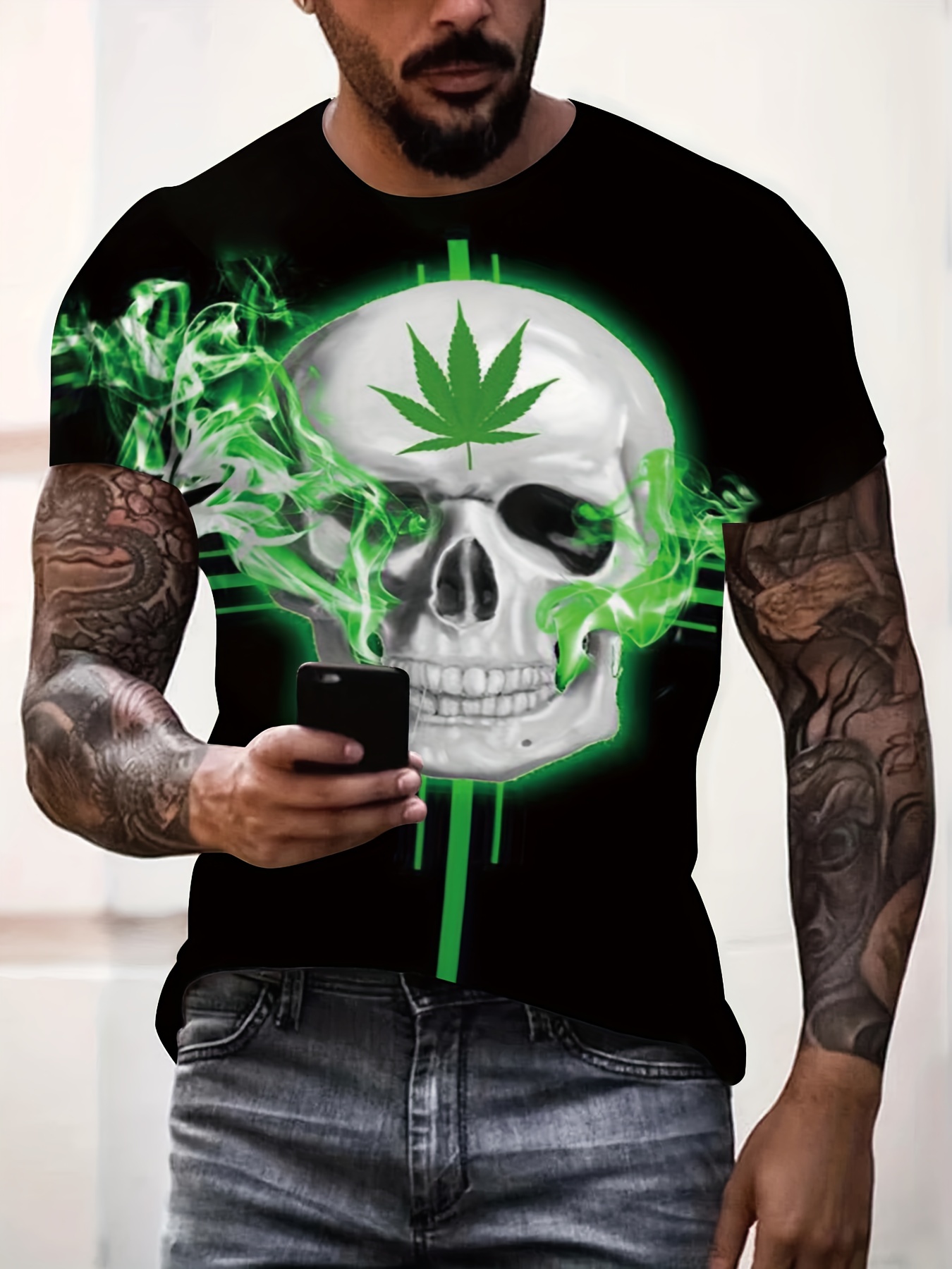 Buy Mens Halloween T-Shirt,Crew Neck Long Sleeve 3D Printed