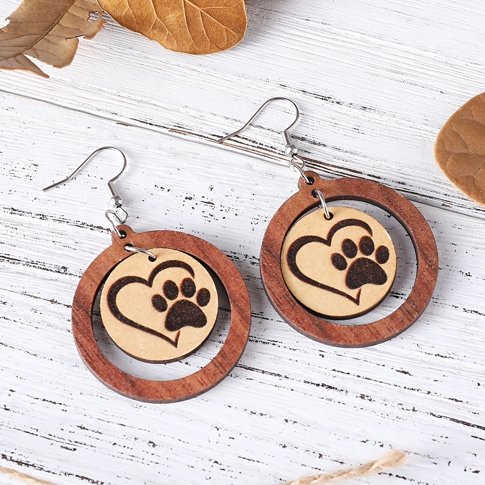 Wooden hot sale animal earrings