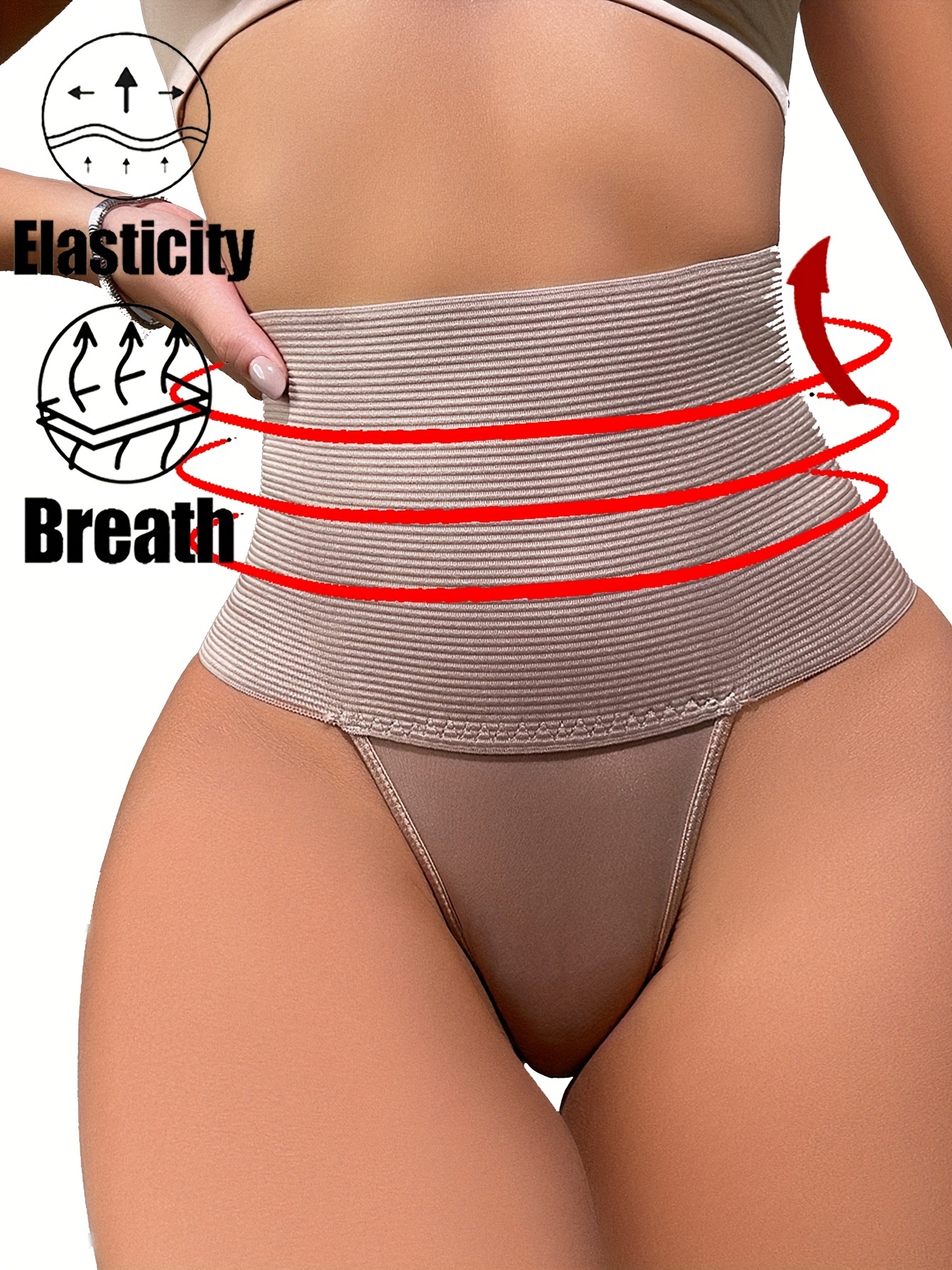 High Waist Control Panties Comfy High Elastic Body Shaper - Temu