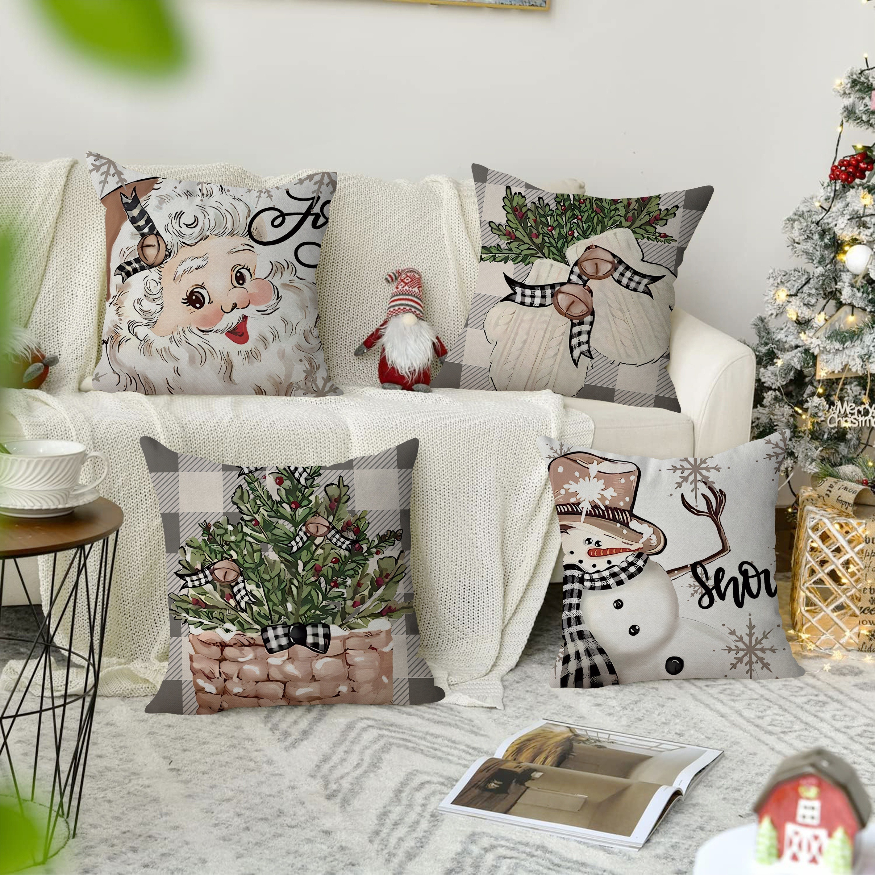 Christmas Snowman Letter Throw Pillow Cover Home Sofa Cushion Cover Linen  Blend Throw Pillow Home Pillow Insert Not Included - Temu Sweden