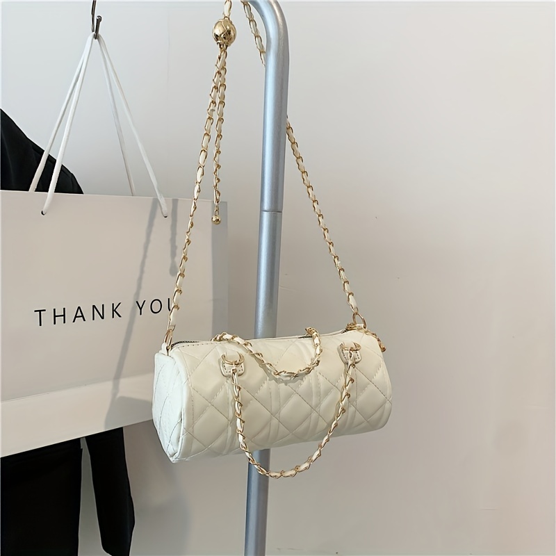 Mini Pendant Crossbody Barrel Handbag, Pu Leather Textured Cylinder Bag  Purse, Classic Versatile Fashion Shoulder Bag - Temu