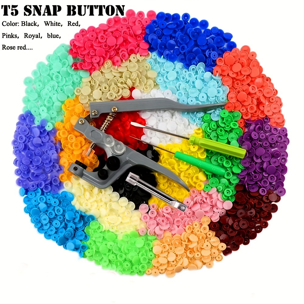 600pcs Plástico Snaps Con Snap Pliers, 150 Sets 24-Colors Snap Buttons Para  Coser, Snap Fasteners Kit Para Coser, Ropa, Artesanía