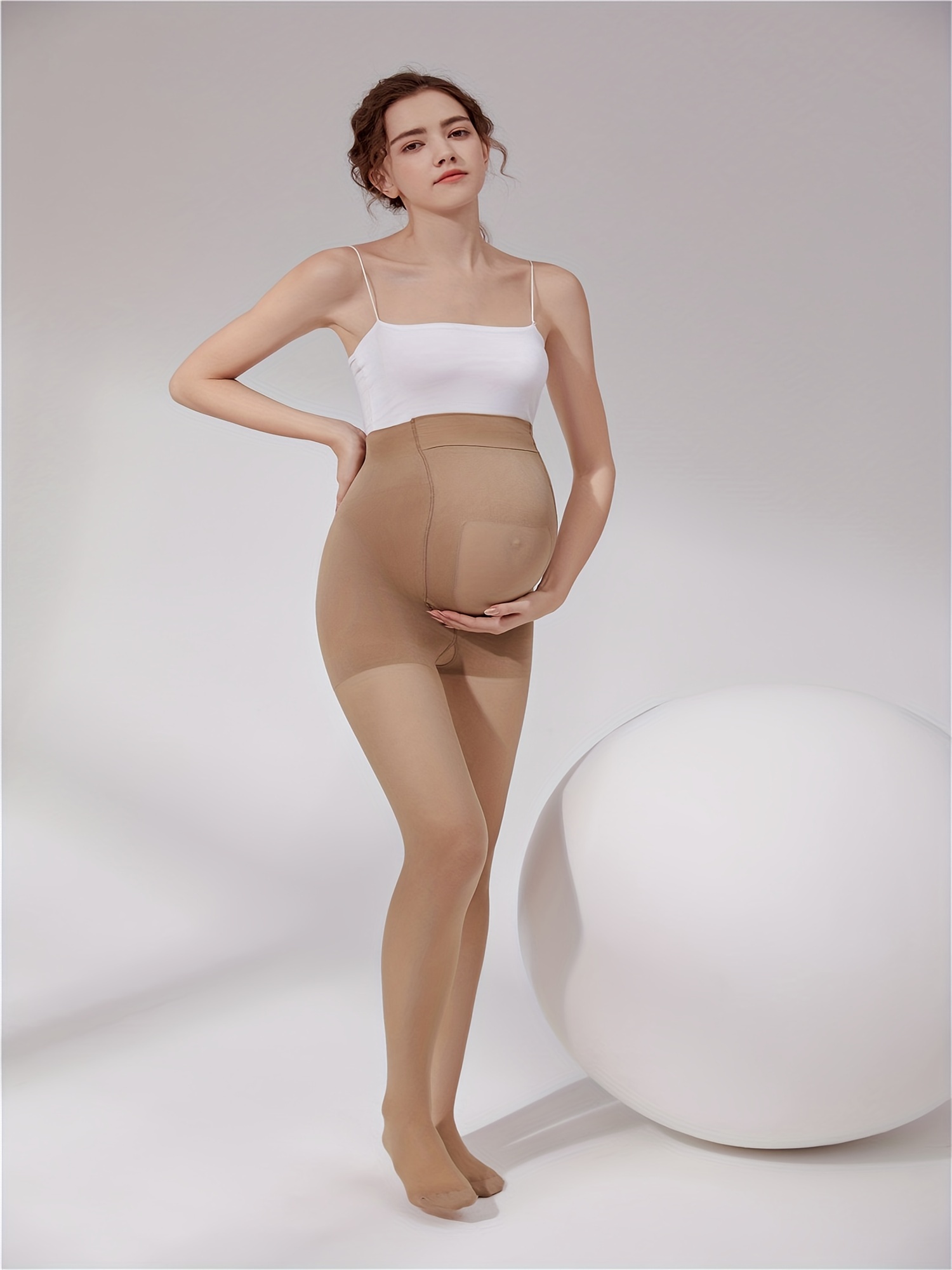 Comfy & Stretchy High Waist Tummy Support Maternity Pantyhose, Pregnant  Women's Base Layer Leggings